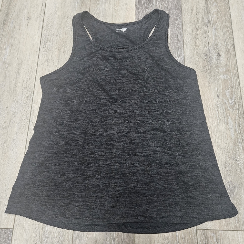 Avia Active Tank Top Relaxed Fit Keyhole Charcoal Dark Grey Women's XL